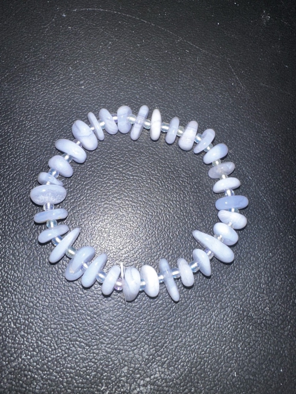 Blue Lace Agate Beaded Stretch Bracelet